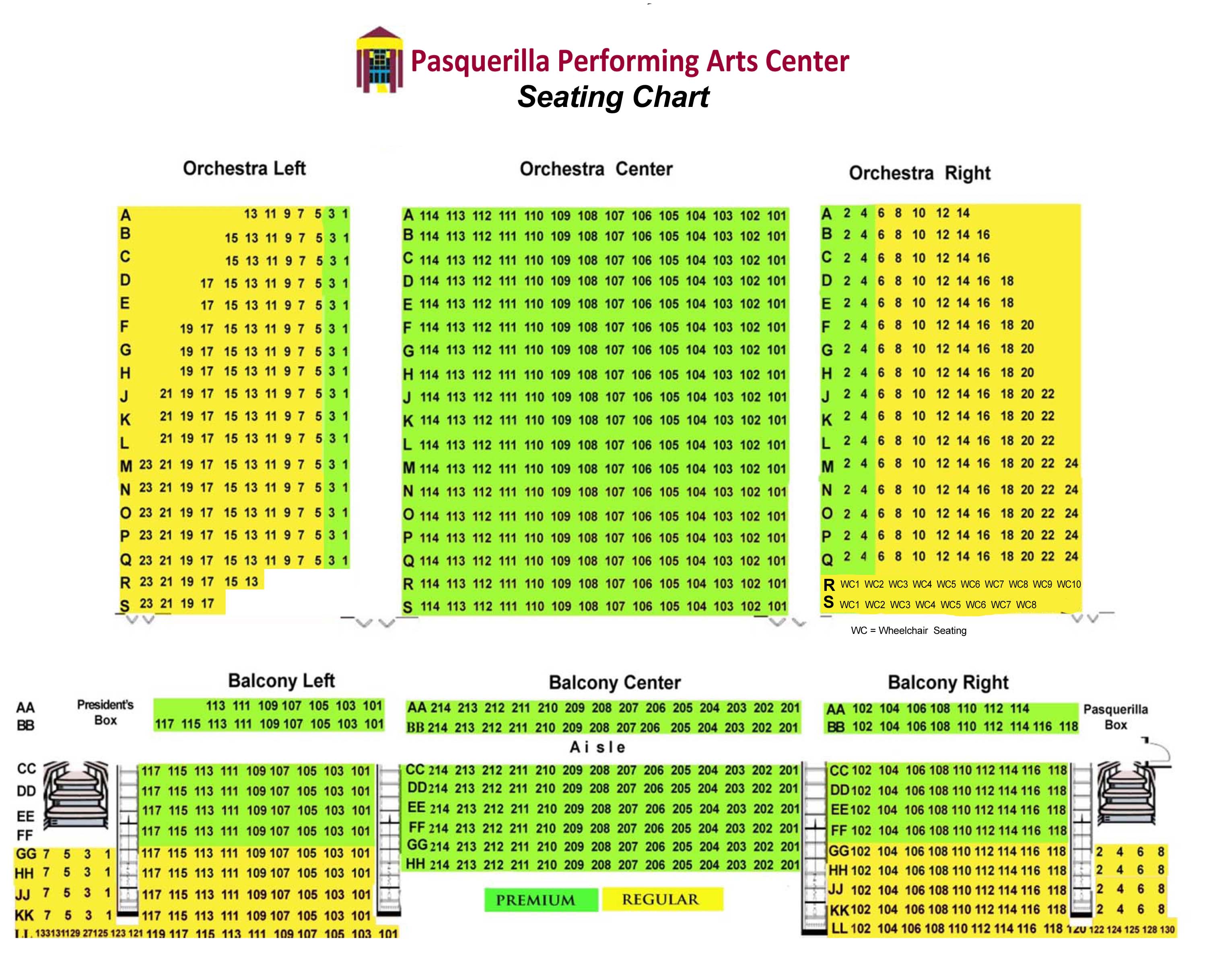 Wells Fargo Center For The Arts Seating Chart